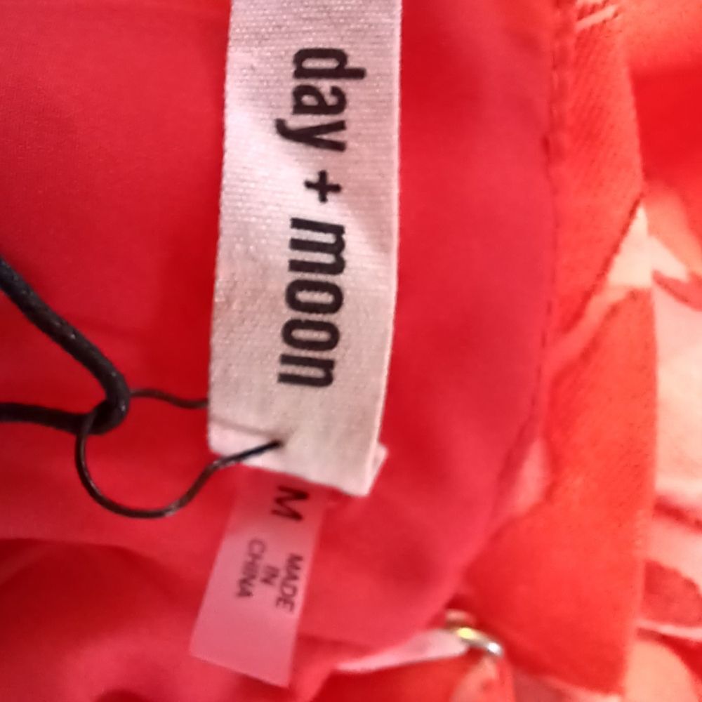 DAY + MOON Formal Mini Dress Engagement Party Babydoll Ruffles Coral Pink Size M - Picture 8 of 12